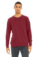 BELLA+CANVAS Unisex Sponge Fleece Raglan Sweatshirt. BC3901 Cardinal