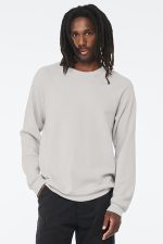 BELLA+CANVAS Unisex Sponge Fleece Raglan Sweatshirt. BC3901 Silver