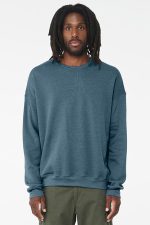 BELLA+CANVAS Unisex Sponge Fleece Drop Shoulder Sweatshirt. BC3945 Heather Deep Teal