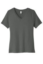 BELLA+CANVAS Women's Relaxed Jersey Short Sleeve V-Neck Tee. BC6405 Asphalt