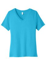 BELLA+CANVAS Women's Relaxed Jersey Short Sleeve V-Neck Tee. BC6405 Turquoise