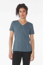BELLA+CANVAS Women's Relaxed Heather CVC V-Neck Tee BC6405CVC Heather Slate