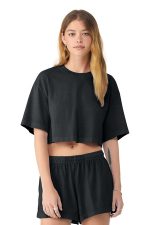 BELLA+CANVAS Women's Heavyweight Garment-Dyed Cropped Tee BC6882GD Washed Black