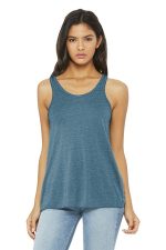 BELLA+CANVAS Women's Flowy Racerback Tank. BC8800 Denim Slub
