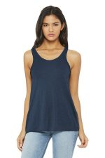 BELLA+CANVAS Women's Flowy Racerback Tank. BC8800 Heather Navy