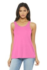BELLA+CANVAS Women's Flowy Racerback Tank. BC8800 Neon Pink