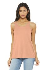 BELLA+CANVAS Women's Flowy Racerback Tank. BC8800 Peach
