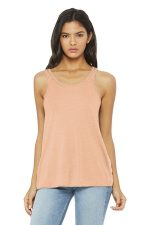 BELLA+CANVAS Women's Flowy Racerback Tank. BC8800 Peach Slub