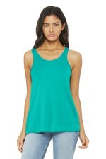 BELLA+CANVAS Women's Flowy Racerback Tank. BC8800 Teal