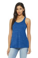 BELLA+CANVAS Women's Flowy Racerback Tank. BC8800 True Royal Marble