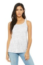 BELLA+CANVAS Women's Flowy Racerback Tank. BC8800 White Marble