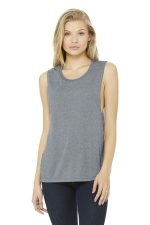 BELLA+CANVAS Women's Flowy Scoop Muscle Tank. BC8803 Athletic Heather
