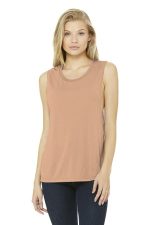 BELLA+CANVAS Women's Flowy Scoop Muscle Tank. BC8803 Peach