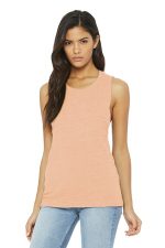 BELLA+CANVAS Women's Flowy Scoop Muscle Tank. BC8803 Peach Slub