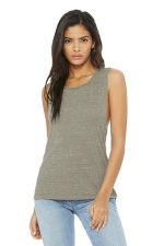 BELLA+CANVAS Women's Flowy Scoop Muscle Tank. BC8803 Stone Marble