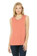 BELLA+CANVAS Women's Flowy Scoop Muscle Tank. BC8803 Sunset