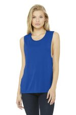 BELLA+CANVAS Women's Flowy Scoop Muscle Tank. BC8803 True Royal