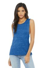 BELLA+CANVAS Women's Flowy Scoop Muscle Tank. BC8803 True Royal Marble