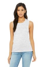 BELLA+CANVAS Women's Flowy Scoop Muscle Tank. BC8803 White Marble