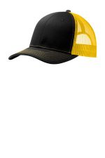 Port Authority Snapback Trucker Cap. C402 Black/ Gold