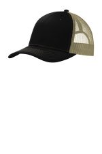Port Authority Snapback Trucker Cap. C402 Black/ Tan