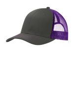 Port Authority Snapback Trucker Cap. C402 Grey Steel/ Purple