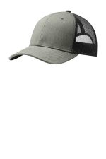 Port Authority Snapback Trucker Cap. C402 Heather Grey/ Black