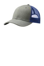 Port Authority Snapback Trucker Cap. C402 Heather Grey/ Patriot Blue
