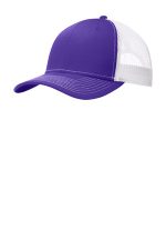 Port Authority Snapback Trucker Cap. C402 Purple/ White