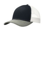 Port Authority Snapback Trucker Cap. C402 Rich Navy/ Heather Grey/ White