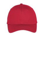 Port Authority Six-Panel Unstructured Twill Cap. C914 True Red