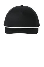Port Authority Snapback Five-Panel Rope Cap C962 Black/ White