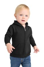 Port & Co Infant Core Fleece Full-Zip Hooded Sweatshirt. CAR78IZH Jet Black