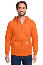 Carhartt Midweight Hooded Zip-Front Sweatshirt. CTK122 Brite Orange