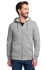 Carhartt Midweight Hooded Zip-Front Sweatshirt. CTK122 Heather Grey