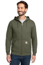 Carhartt Midweight Hooded Zip-Front Sweatshirt. CTK122 Moss