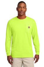 Carhartt Workwear Pocket Long Sleeve T-Shirt. CTK126 Brite Lime