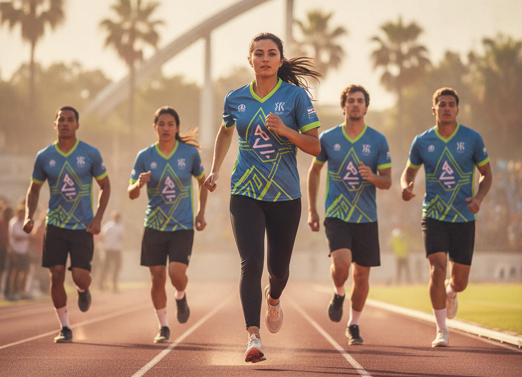 Young athletes in — youth sports jerseys