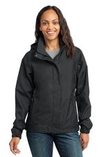 Eddie Bauer Women's Rain Jacket. EB551 Black/ Steel Grey