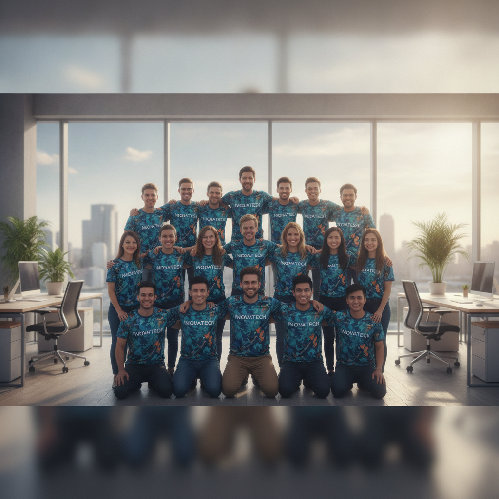 Employees in custom — custom apparel
