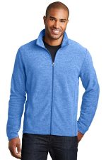 Port Authority Heather Microfleece Full-Zip Jacket. F235 Light Royal Heather