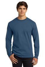 Gildan - Ultra Cotton 100% US Cotton Long Sleeve T-Shirt. G2400 Indigo Blue