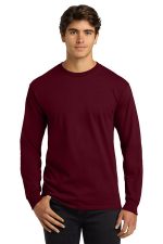 Gildan - Ultra Cotton 100% US Cotton Long Sleeve T-Shirt. G2400 Maroon