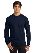 Gildan - Ultra Cotton 100% US Cotton Long Sleeve T-Shirt. G2400 Navy