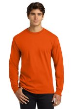 Gildan - Ultra Cotton 100% US Cotton Long Sleeve T-Shirt. G2400 Orange