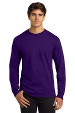 Gildan - Ultra Cotton 100% US Cotton Long Sleeve T-Shirt. G2400 Purple