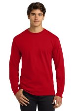 Gildan - Ultra Cotton 100% US Cotton Long Sleeve T-Shirt. G2400 Red