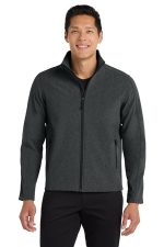 Port Authority Core Soft Shell Jacket. J317 Black Charcoal Heather