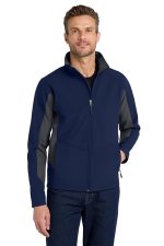 Port Authority Core Colorblock Soft Shell Jacket. J318 Dress Blue Navy/ Battleship Grey