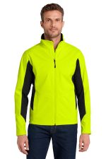 Port Authority Core Colorblock Soft Shell Jacket. J318 Safety Yellow/ Black